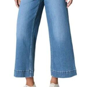 SPANX Light Blue wide leg Crop Jeans size XL